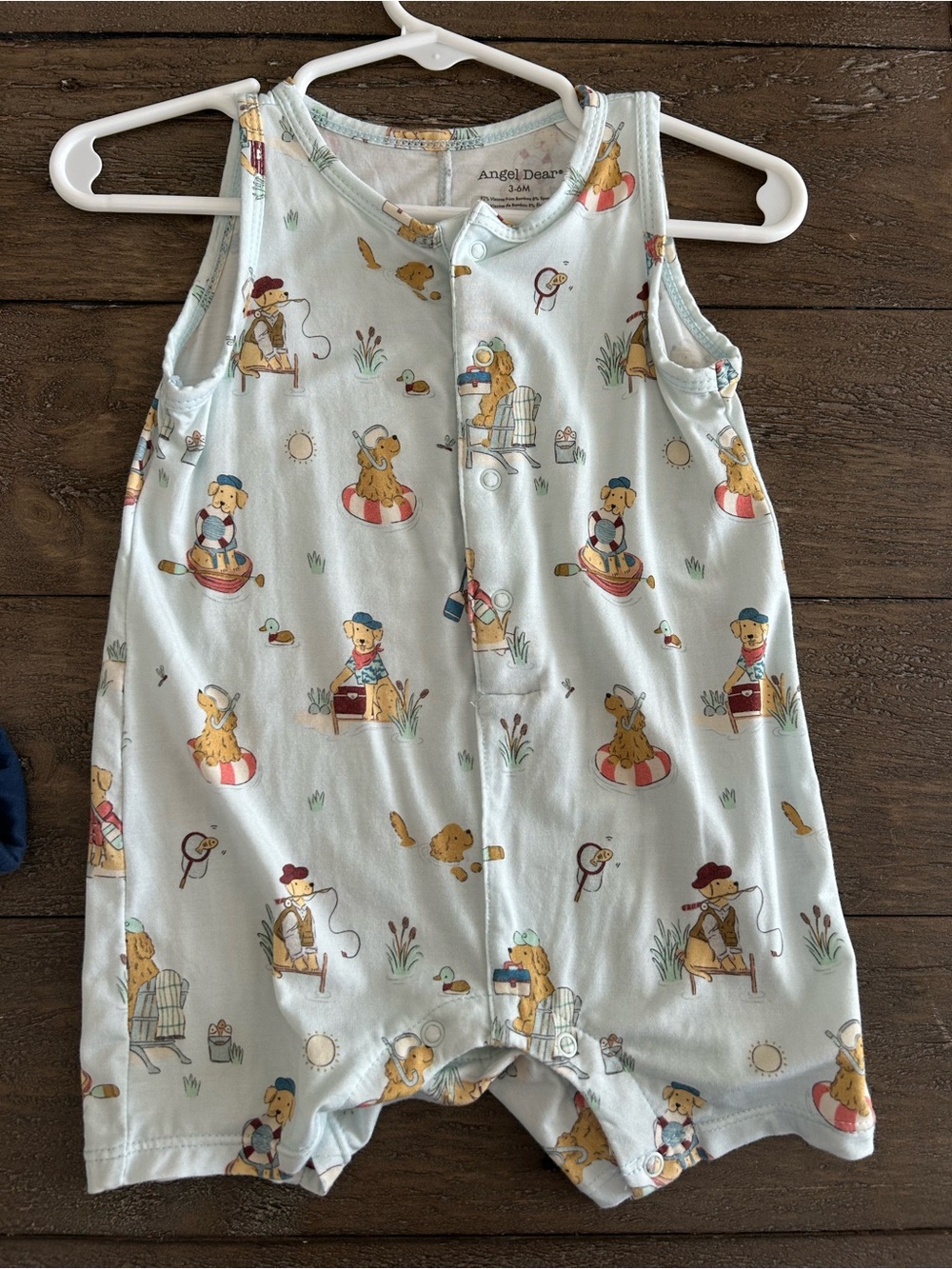 Angel Dear Light Blue Puppy Romper